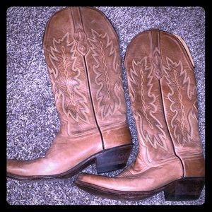 Real leather cowgirl boots